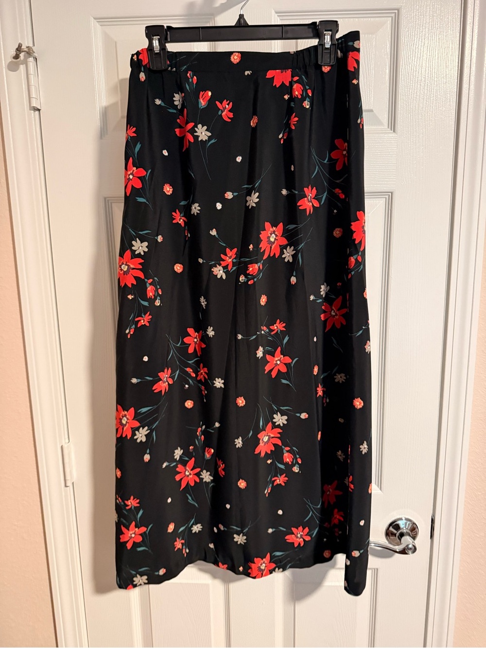 Christopher & Banks Black Maxi Skirt with Red Floral Print - Picture 2 of 4